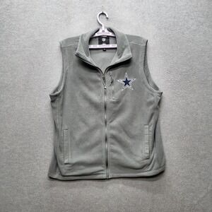 Dallas Cowboys Men Vest L Gray Star Embroidery NFL X Darius Rucker Fleece